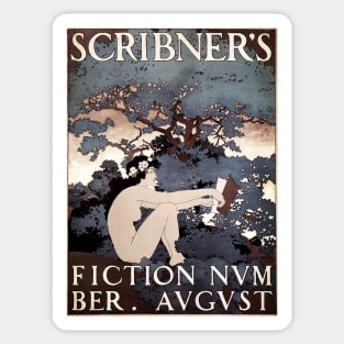 SCRIBNER'S FICTION Number AUGUST 1897 by American Poster Artist  Maxfield Parrish Sticker